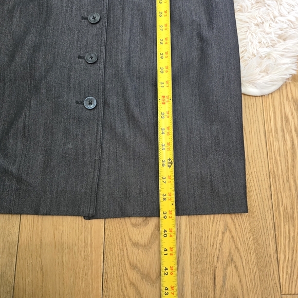 Calvin Klein Charcoal Grey Black Button Up Bodycon Midi Dress Size 8 - Picture 7 of 12
